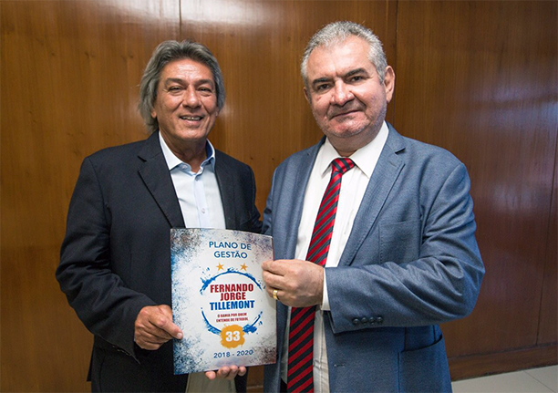 Fernando Jorge, candidato a presidente do Bahia, visita o presidente da Assembleia Legislativa, Angelo Coronel