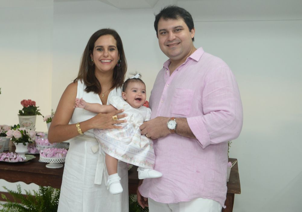 Batizado de Maria Luiza Silva Valero no Monte Carmelo, filha de Priscila Silva Valero e Bruno Valero